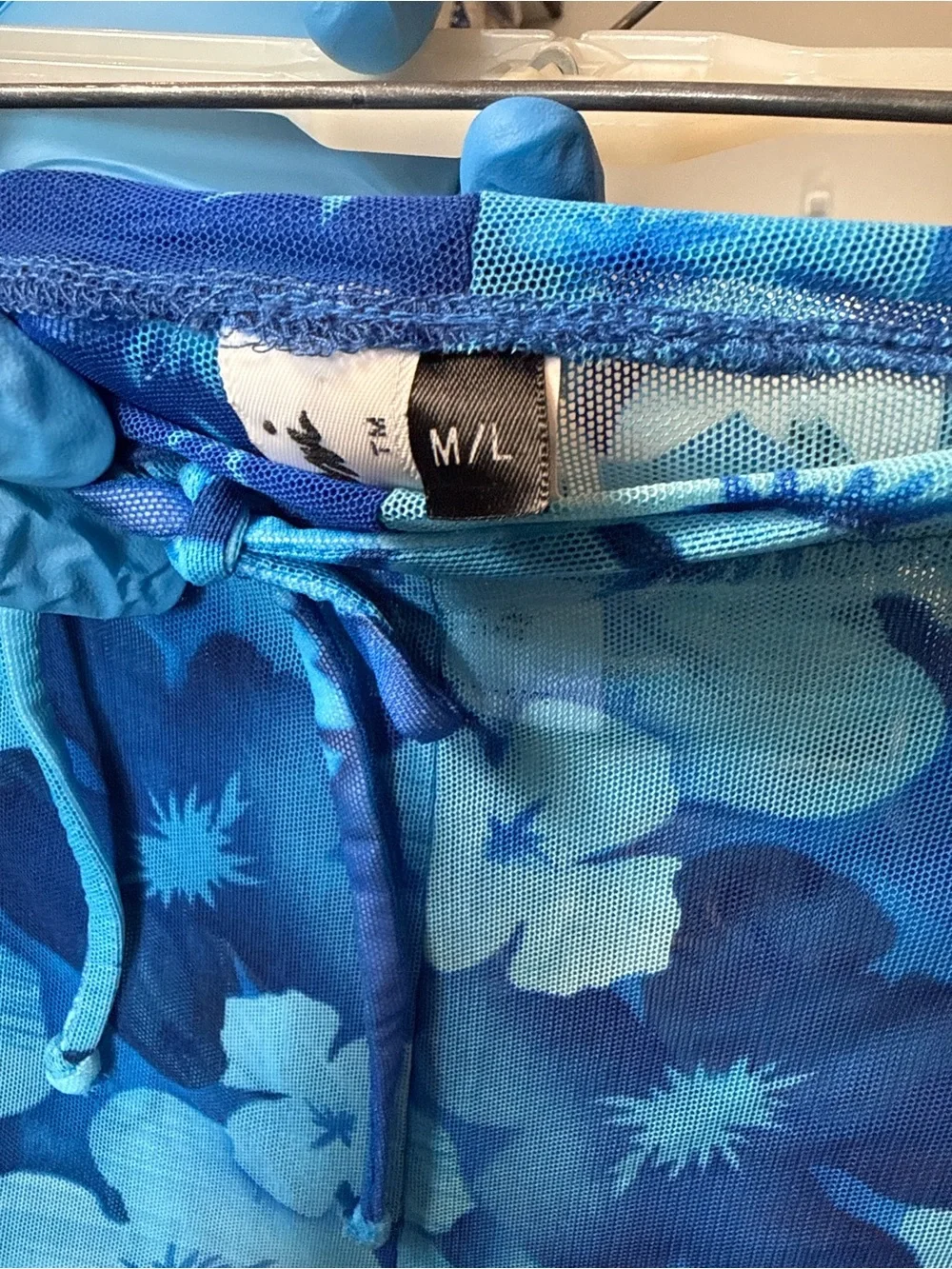 Leilani Blue Floral Sheer Beach Coverup Pants Women’s Size M/L Resort Wear - Picture 8 of 8